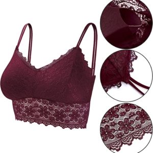 6 Piece Lace Bralettes for Women with Straps and Removable Pads