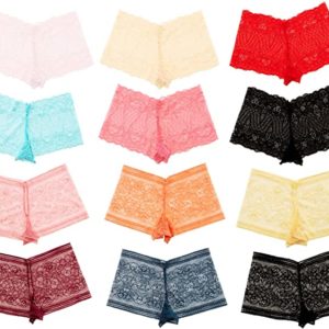Womens Lace Boyshort Panty, Pack of 12