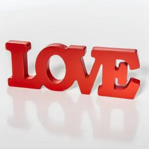 Love Sign Wooden Blocks  Freestanding Love Letter Table Top Decor Romantic Table Red Sign L O V E Words Shape for Home Party Wedding Anniversary Decor (Red)